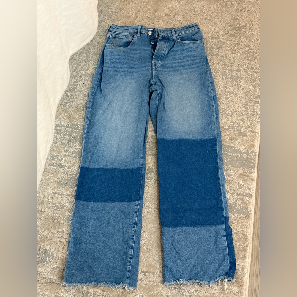 Two-Tone Blue Denim Jeans
